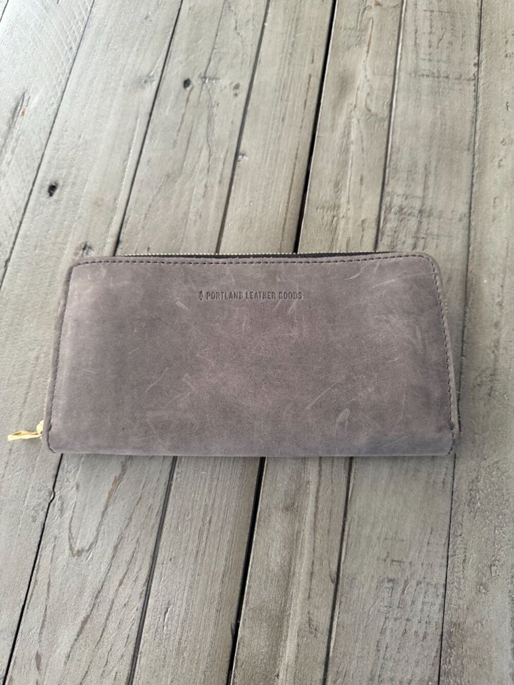 Portland Leather Goods PLG Accordion Zip Wallet Grey